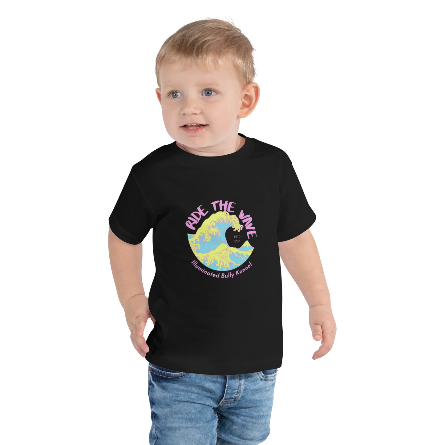 Toddler Short Sleeve Tee- Neon Wave