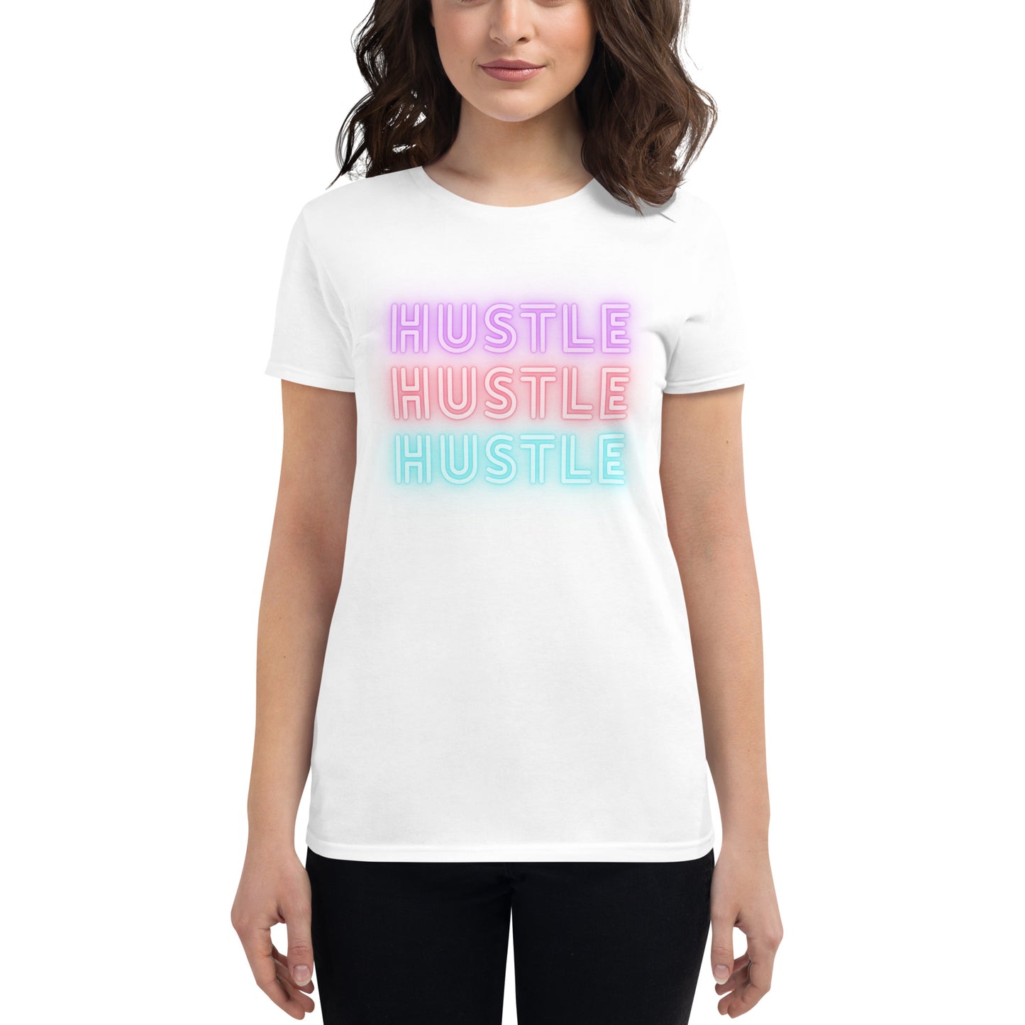 Women's short sleeve t-shirt- HUSTLE