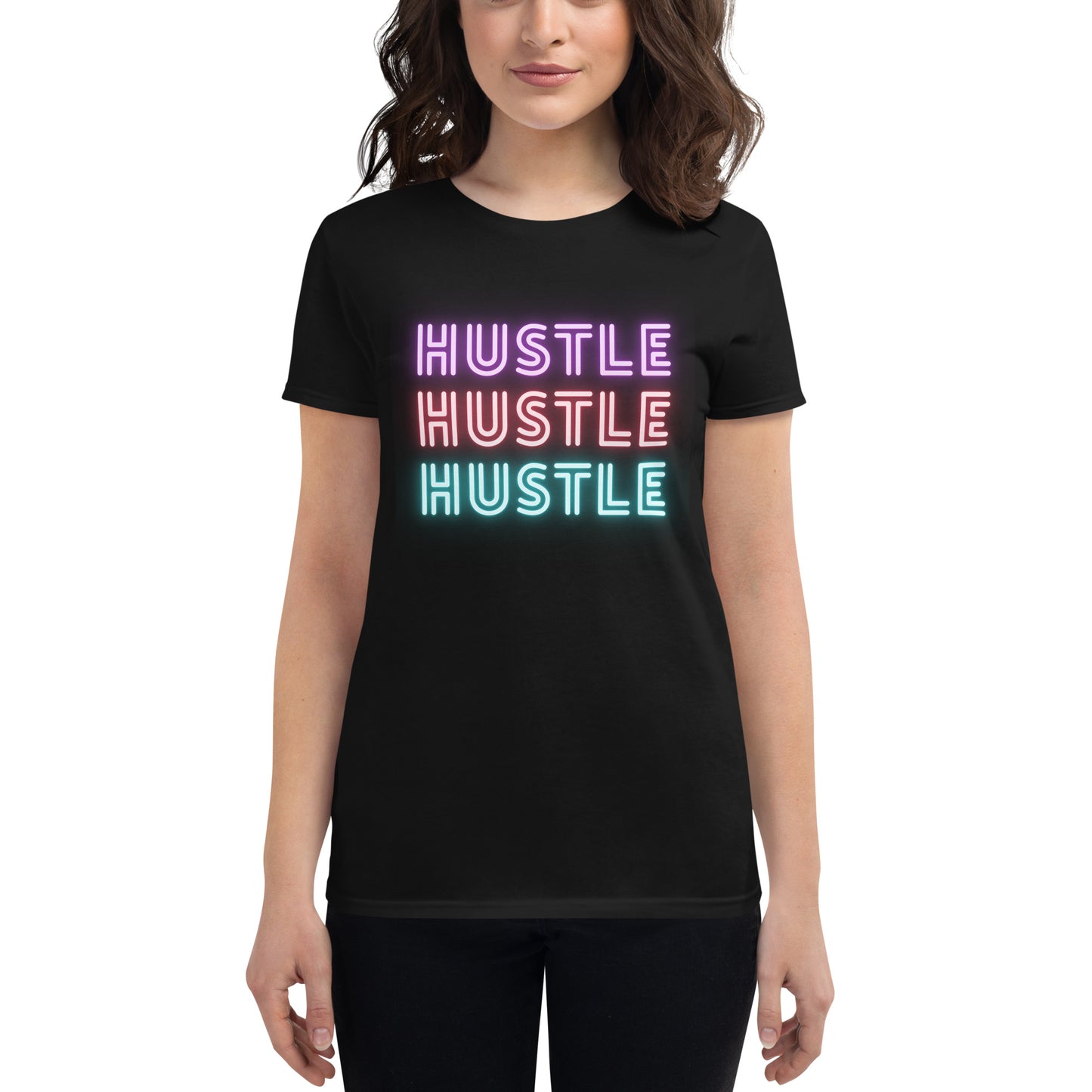 Women's short sleeve t-shirt- HUSTLE